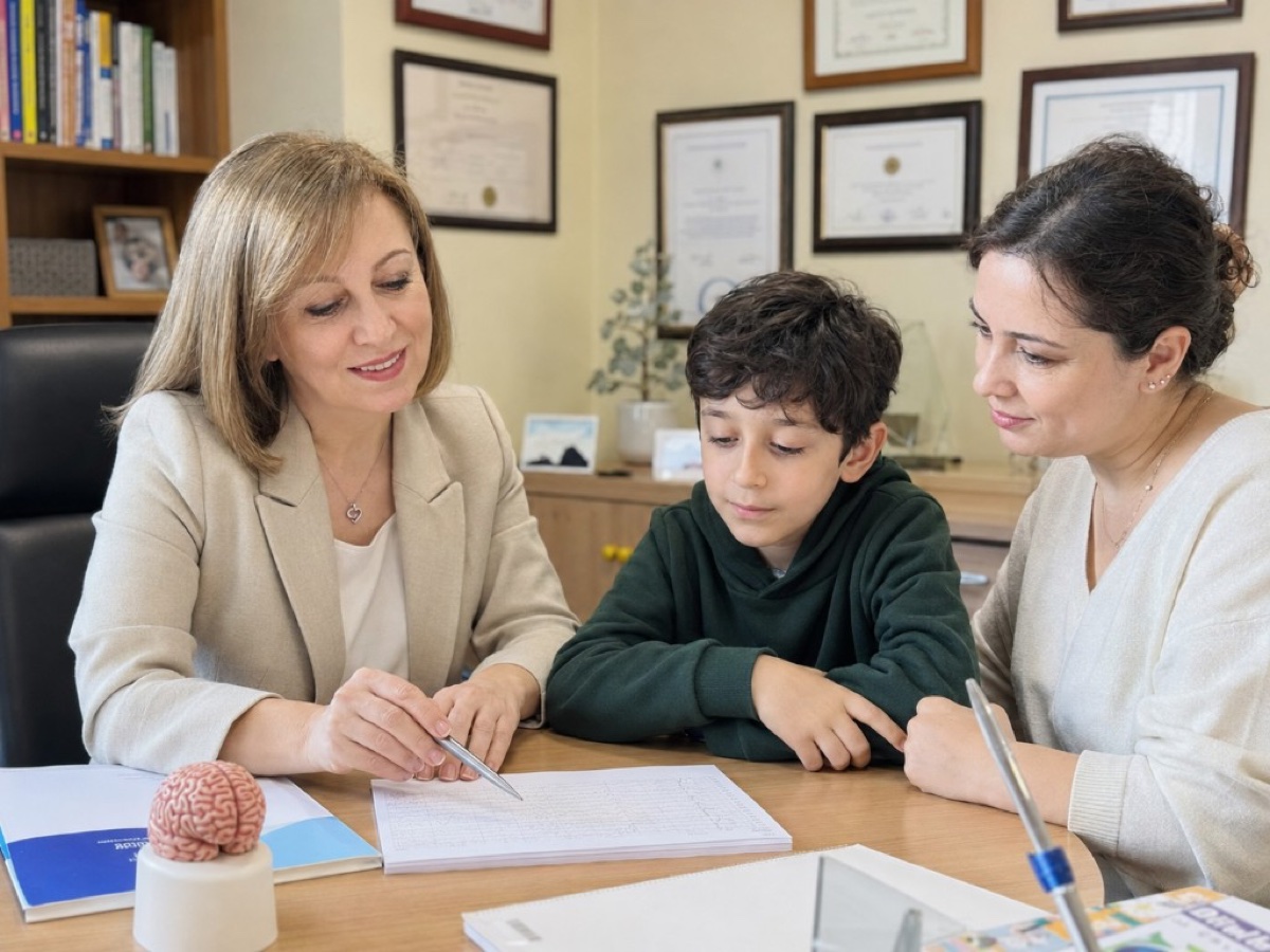 Çocuk nörolojisi muayenesi ve aile görüşmesi